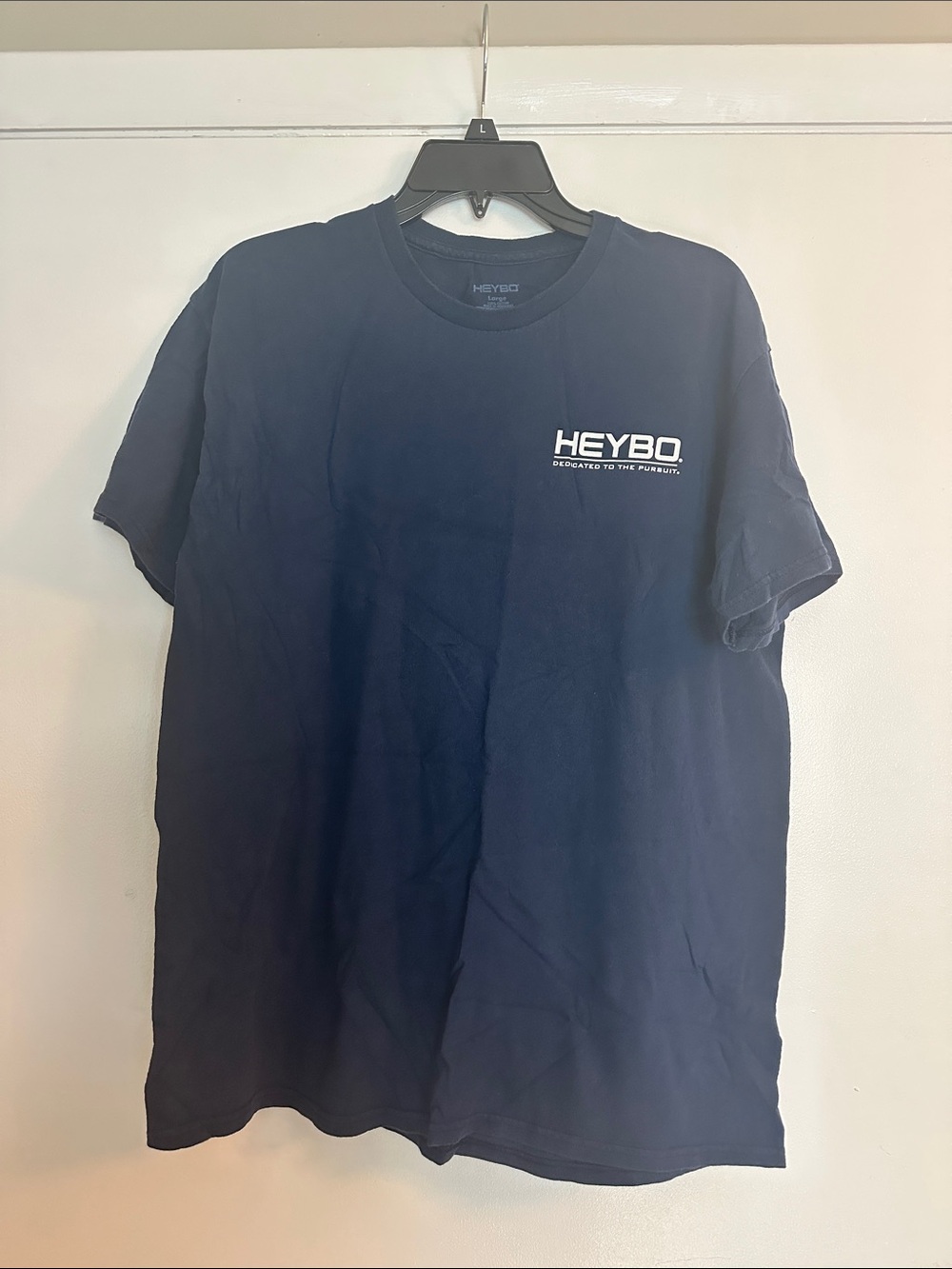 HEYBO Men's Short Sleeve Navy Logo Tee